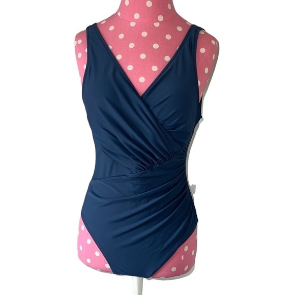 NEW WOMEN’S CUPSHE BLUE TUMMY CONTROL ONE-PIECE SWIMSUIT - Picture 1 of 11